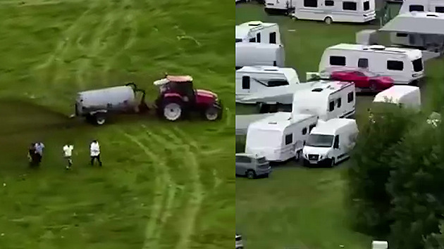 Francouzští farmáři si se squatery poradili po svém. Postříkali je hnojem