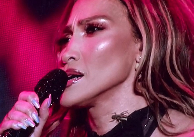 Saranče na krku i odhalené kalhotky. Lopezová všechno zvládla jako dáma